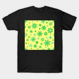 Green Stars on Yellow Repeat 5748 T-Shirt